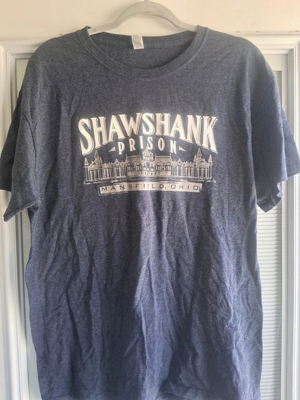 Jerzees Shawshank Prison Mansfield, Ohio graphic tee Size Large Gray
